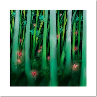 Blushing Butterfly Forest Posters and Art